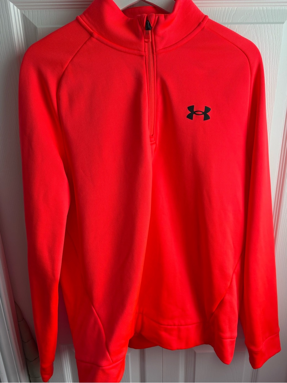 Under Armour Men’s Neon Coral Full-Zip Mock Neck Pullover